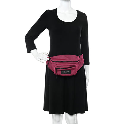 Saint Laurent Nylon Mesh SLP Belt Bag Fuchsia 2 of 9