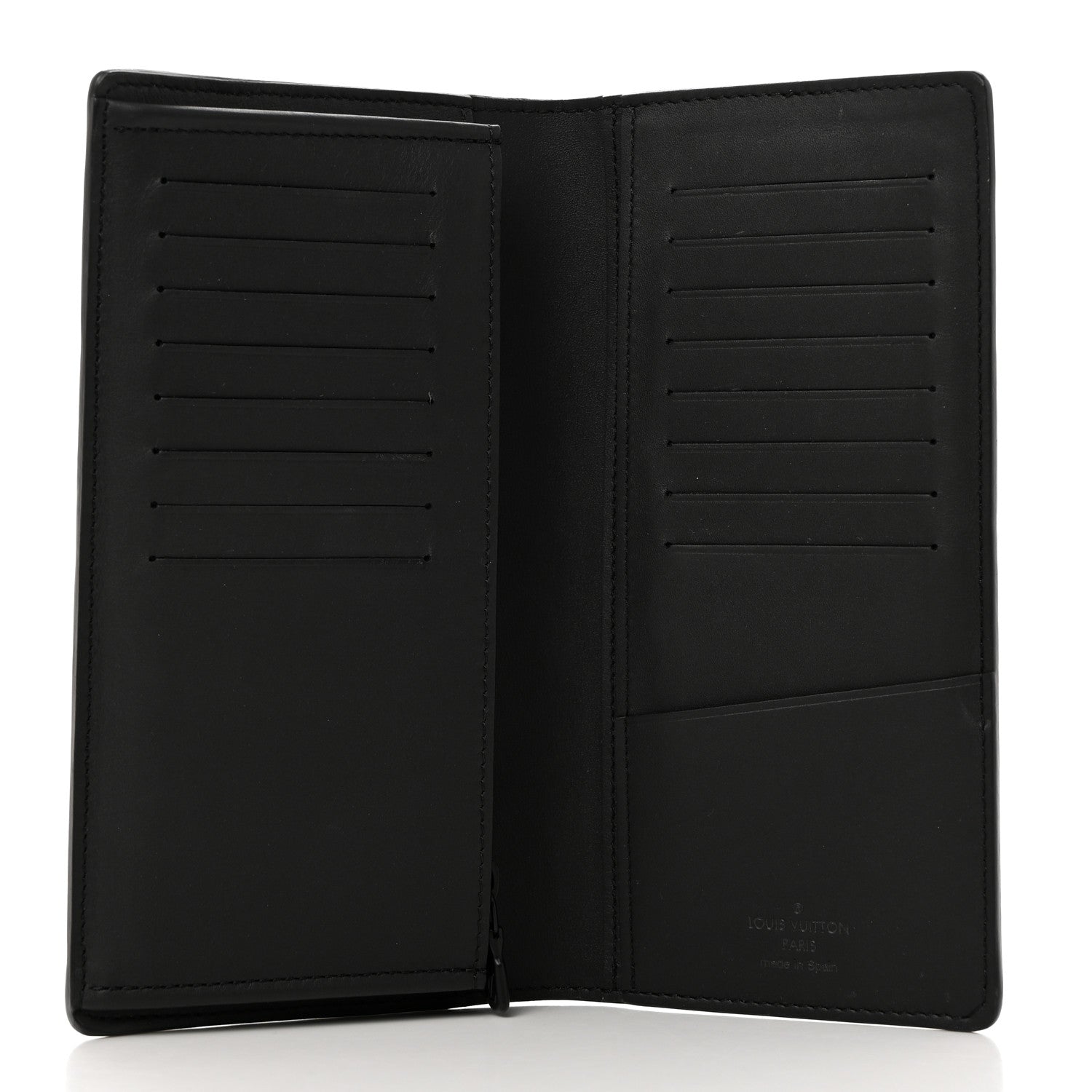 Louis Vuitton Calfskin Monogram Shadow Brazza Wallet Black 5 of 7