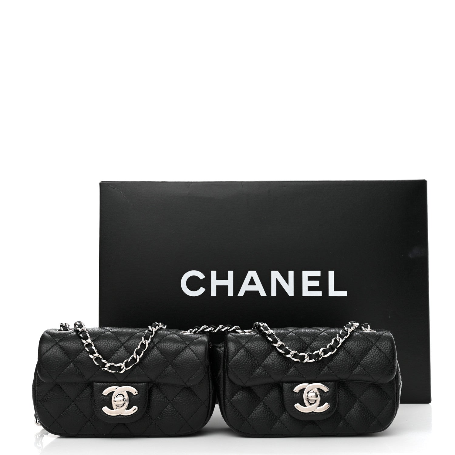 Chanel Caviar Quilted Double Mini Flap Crossbody Black 13 of 13