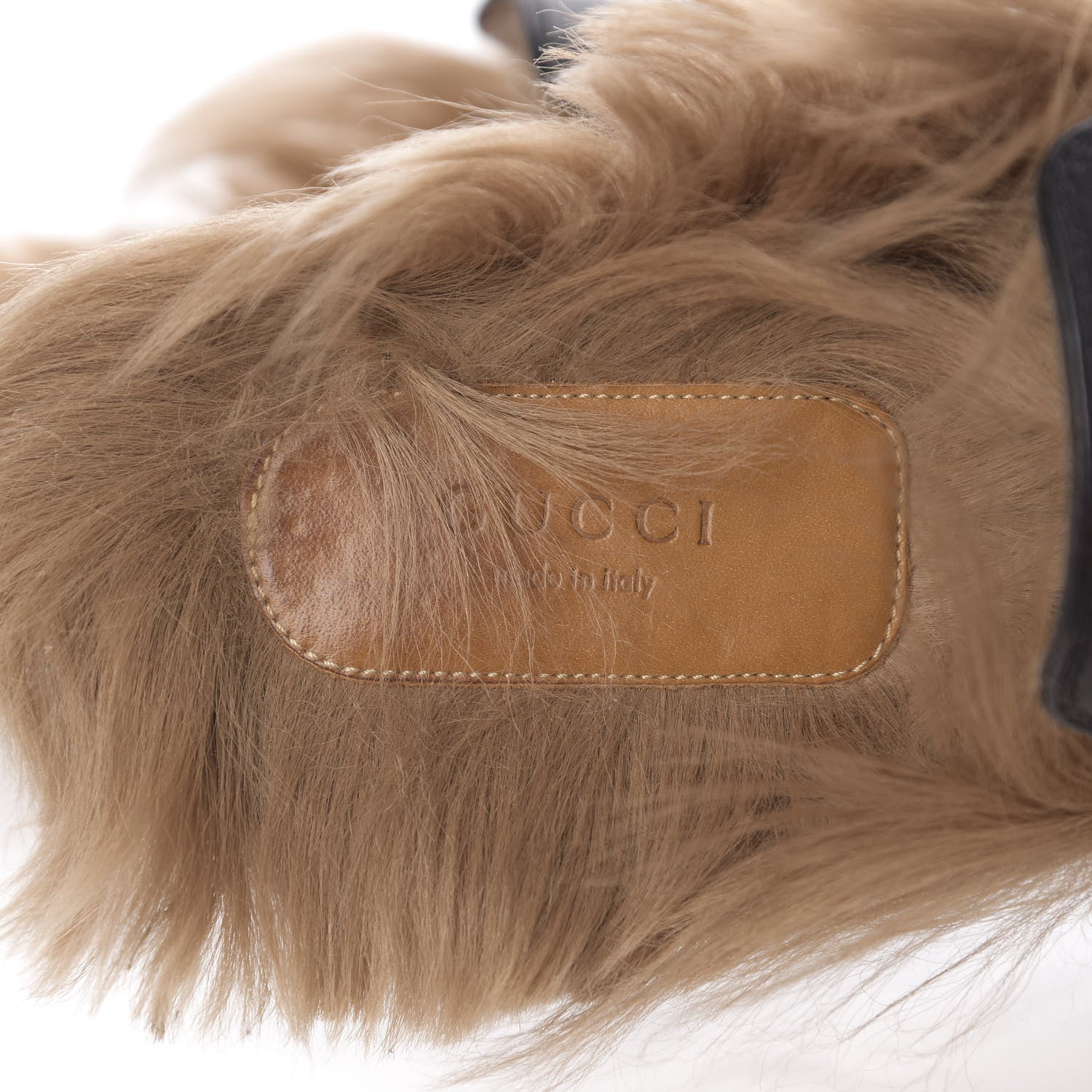 Gucci Calfskin Fur Womens Princetown Slippers 37.5 Black 6 of 8