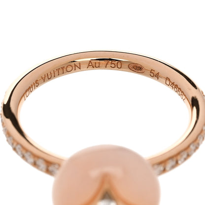 Louis Vuitton 18K Pink White Gold Diamond Pink Opal Color Blossom Pave Ring 54 7 5 of 6