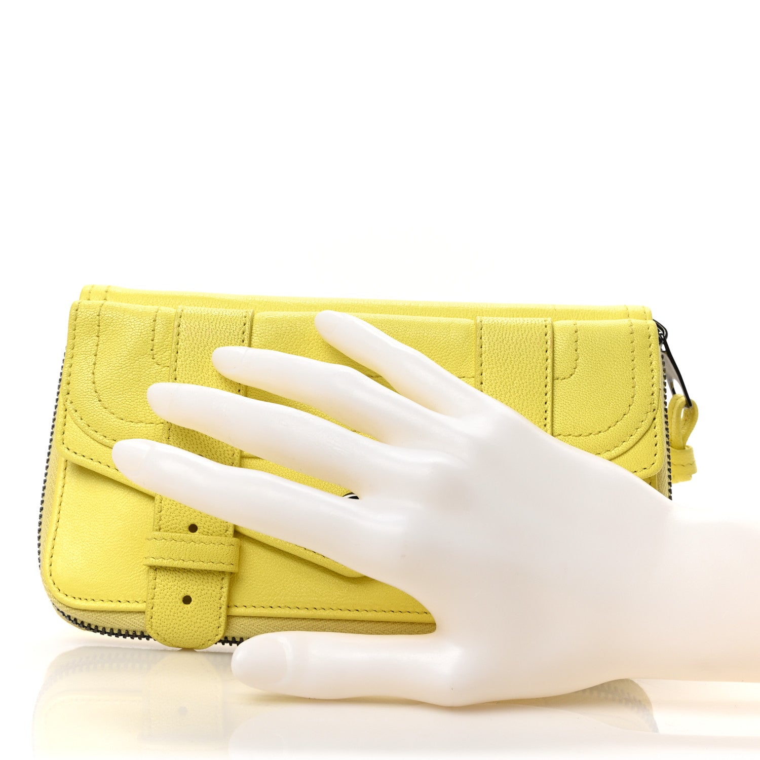 Proenza Schouler Lambskin PS1 Large Zip Around Wallet Yellow 2 of 6