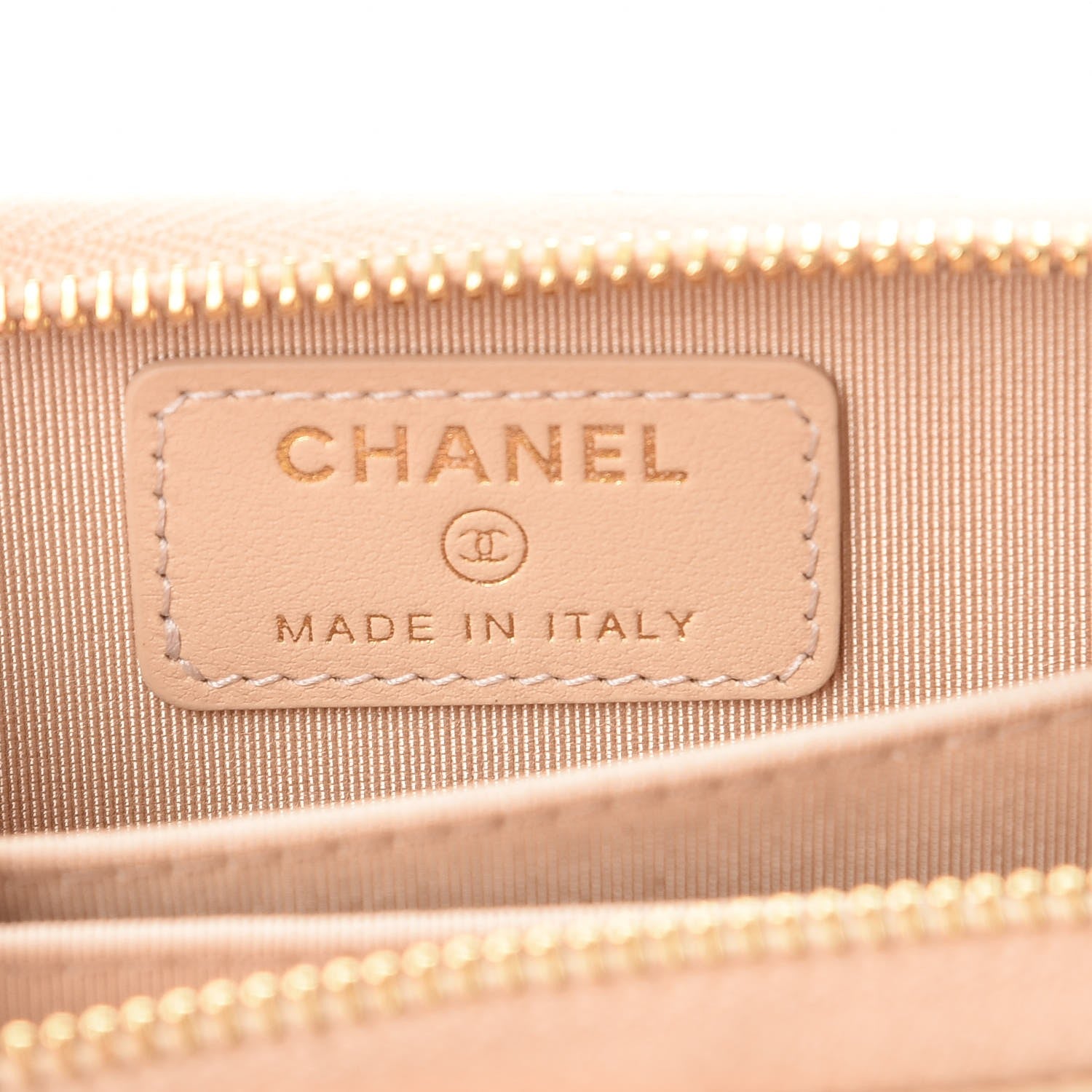 Chanel Caviar Quilted Zip Around Coin Purse Beige Clair 6 of 8