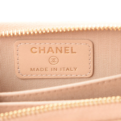 Chanel Caviar Quilted Zip Around Coin Purse Beige Clair 6 of 8