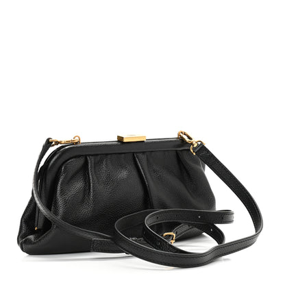 Balenciaga Grained Calfskin Logo Cloud Clutch XS Black 3 of 8