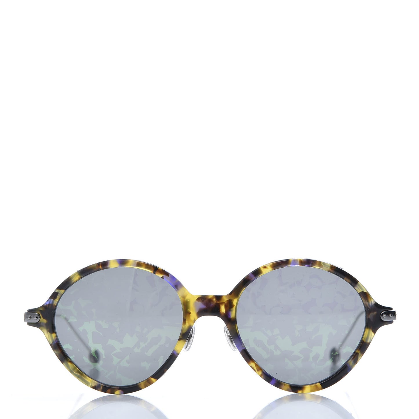 Acetate Leaf Print Umbrage Round Sunglasses Green Foliage