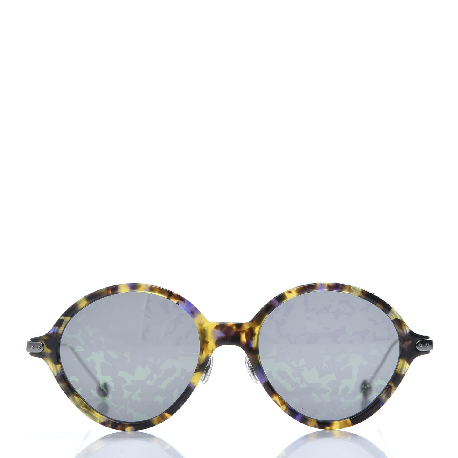 Christian Dior Acetate Leaf Print Umbrage Round Sunglasses Green Foliage 2 of 7