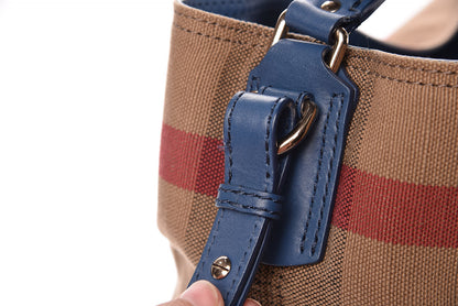 Burberry Canvas Mega Check Medium Susanna Hobo Blue 13 of 15