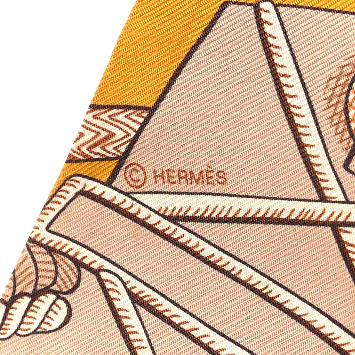 Hermes Silk Zouaves Et Dragons Twilly Acajou 4 of 6