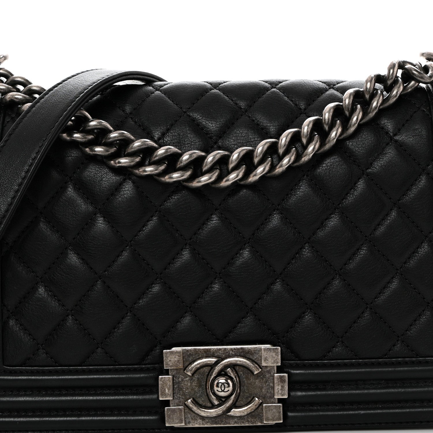 Chanel Calfskin Quilted Medium Boy Flap Black 8 of 10