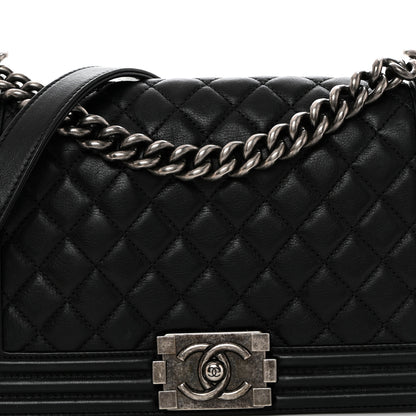Chanel Calfskin Quilted Medium Boy Flap Black 8 of 10
