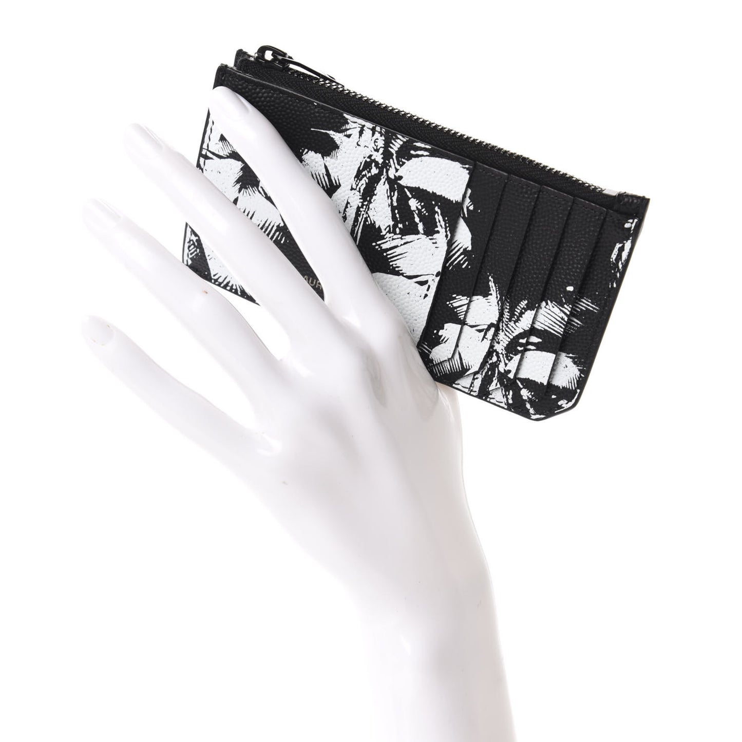 Grain de Poudre Palm Tree 5 Fragments Zip Pouch Card Holder Black