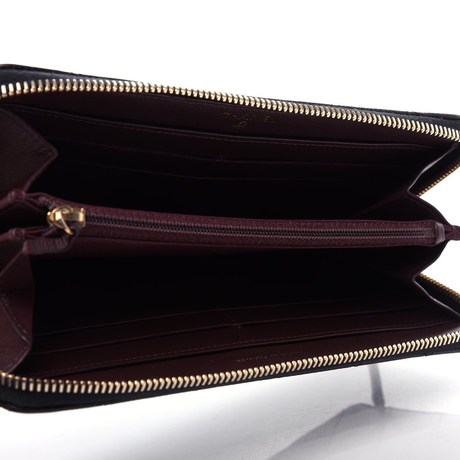 Chanel Caviar Quilted Large Gusset Zip Around Wallet Black 5 of 8