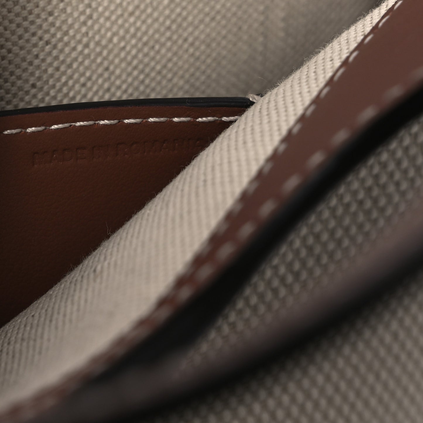 Smooth Calfskin Canvas Two Tone Micro Pocket Bag  Malt Brown Tan