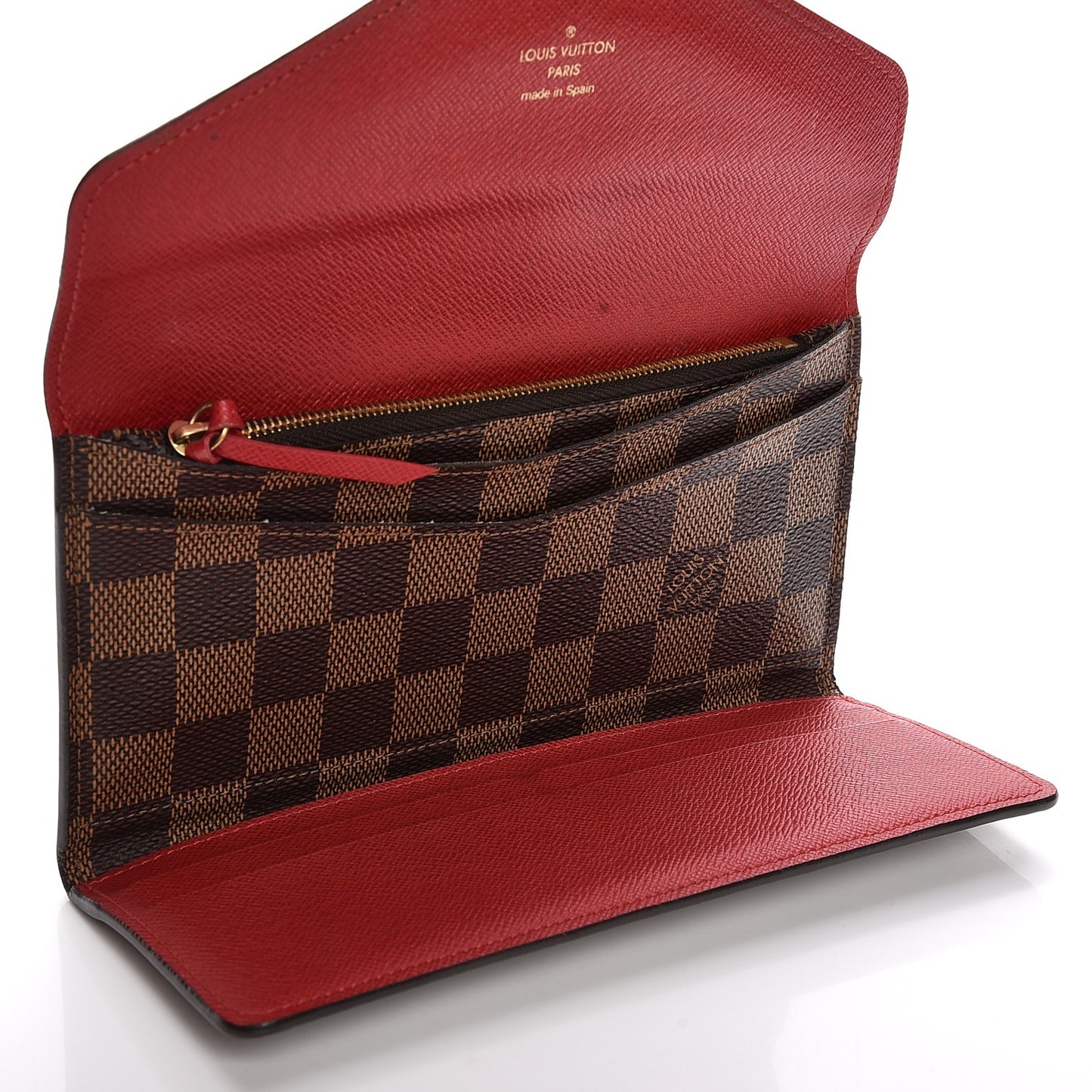 Damier Ebene Josephine Wallet Red