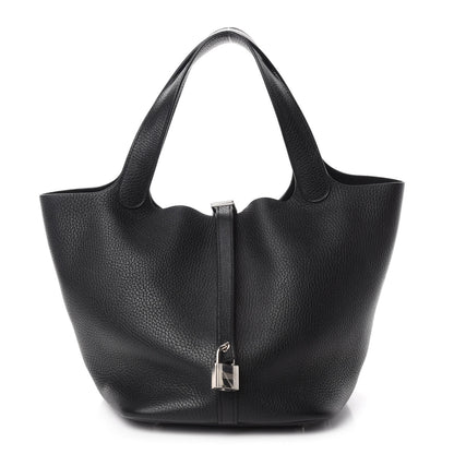 Hermes Taurillon Clemence Picotin Lock 22 MM Black 1 of 11