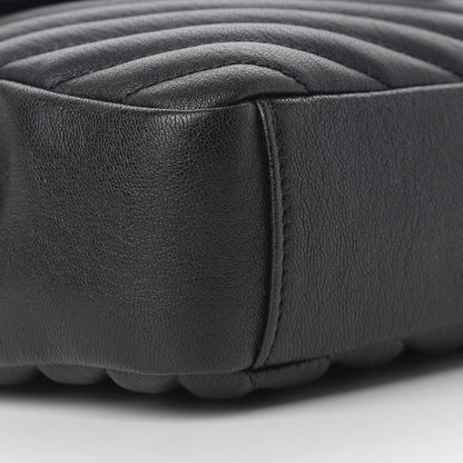 Saint Laurent Sheepskin Matelasse Chevron Monogram Medium College Bag Black 10 of 11