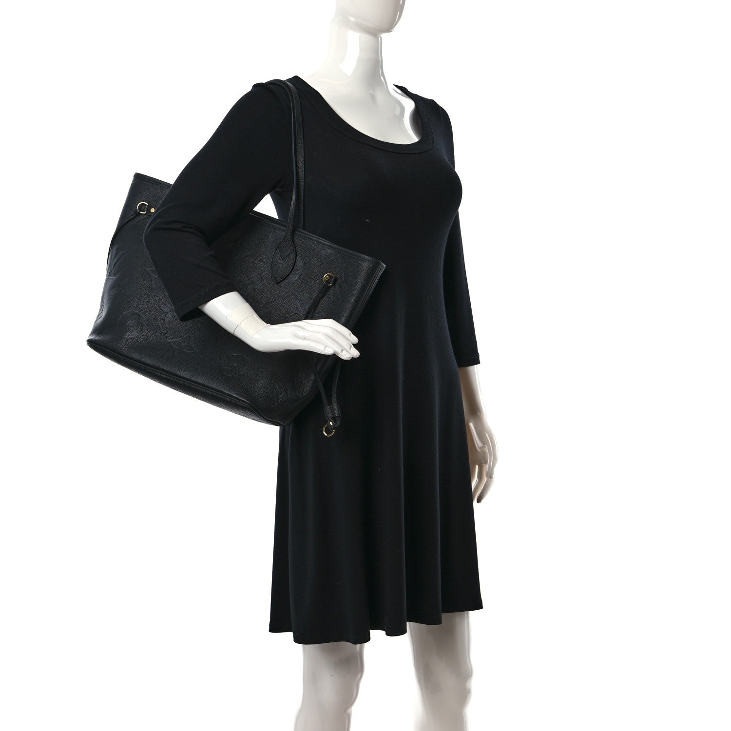 Louis Vuitton Empreinte Monogram Giant Neverfull MM Black 2 of 12