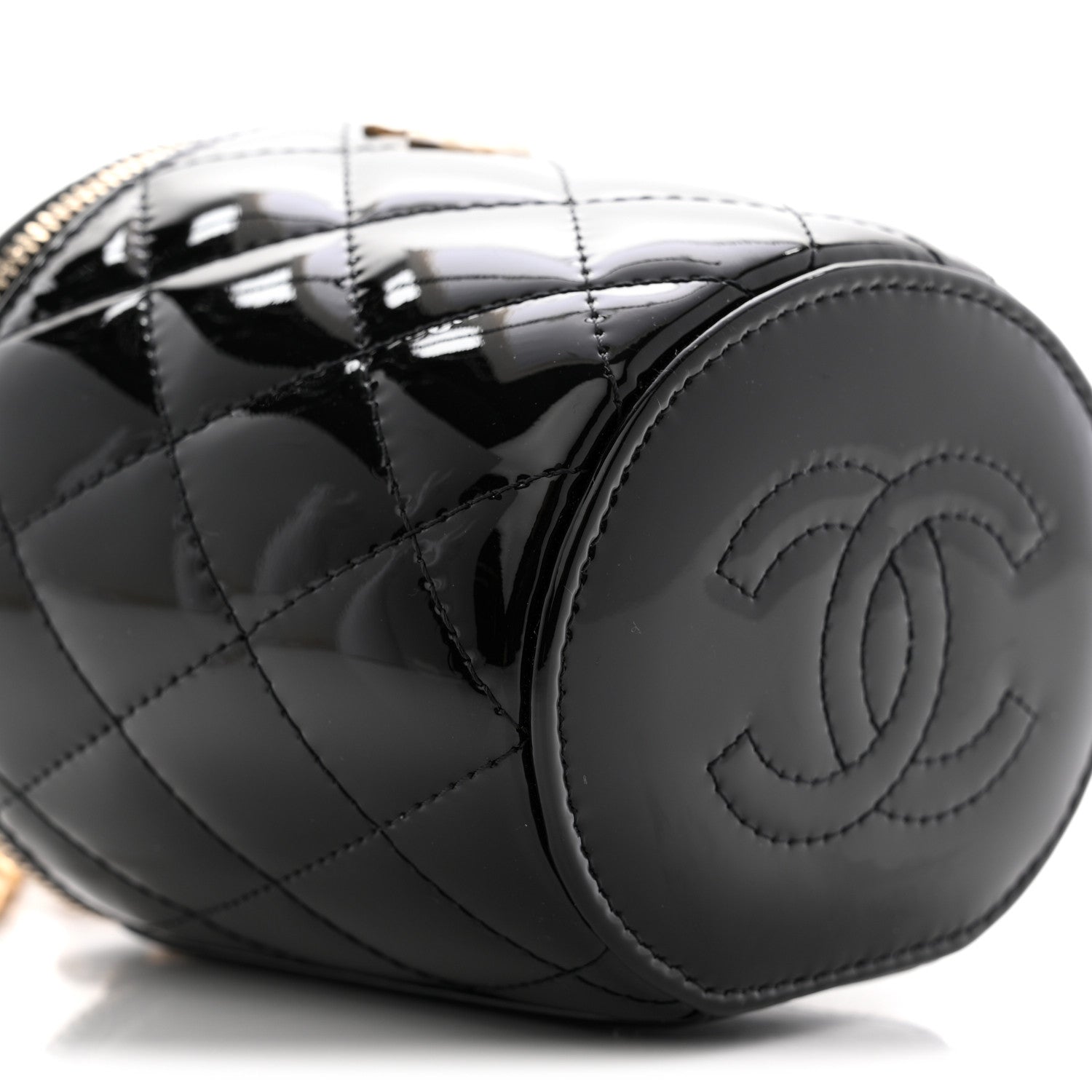 Chanel Patent Quilted Afternoon Tea Top Handle Vanity Case With Chain Black 8 of 11