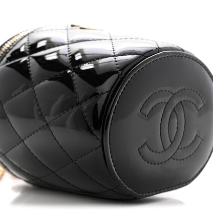 Chanel Patent Quilted Afternoon Tea Top Handle Vanity Case With Chain Black 8 of 11