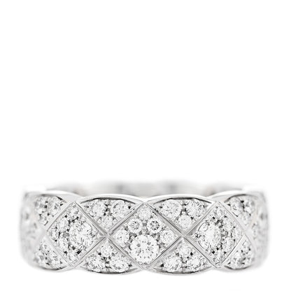 Chanel 18K White Gold Diamond Small Coco Crush Full Paved Ring 54 7 1 of 5