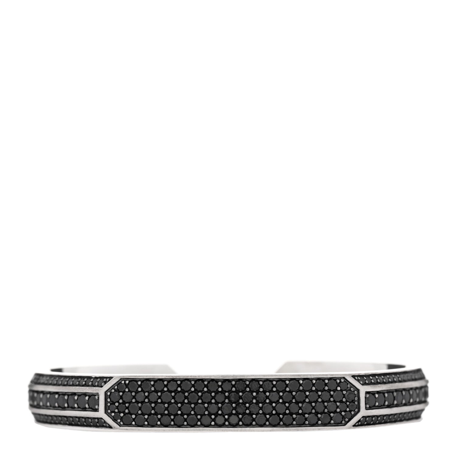 David Yurman Sterling Silver Black Diamond Heirloom Pave Cuff Bracelet 1 of 3