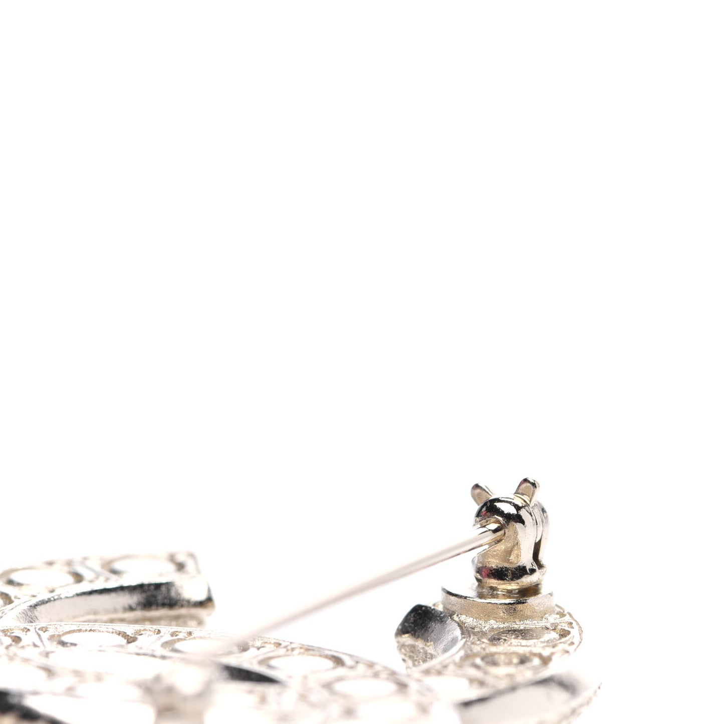 Pearl Crystal CC Brooch Gold