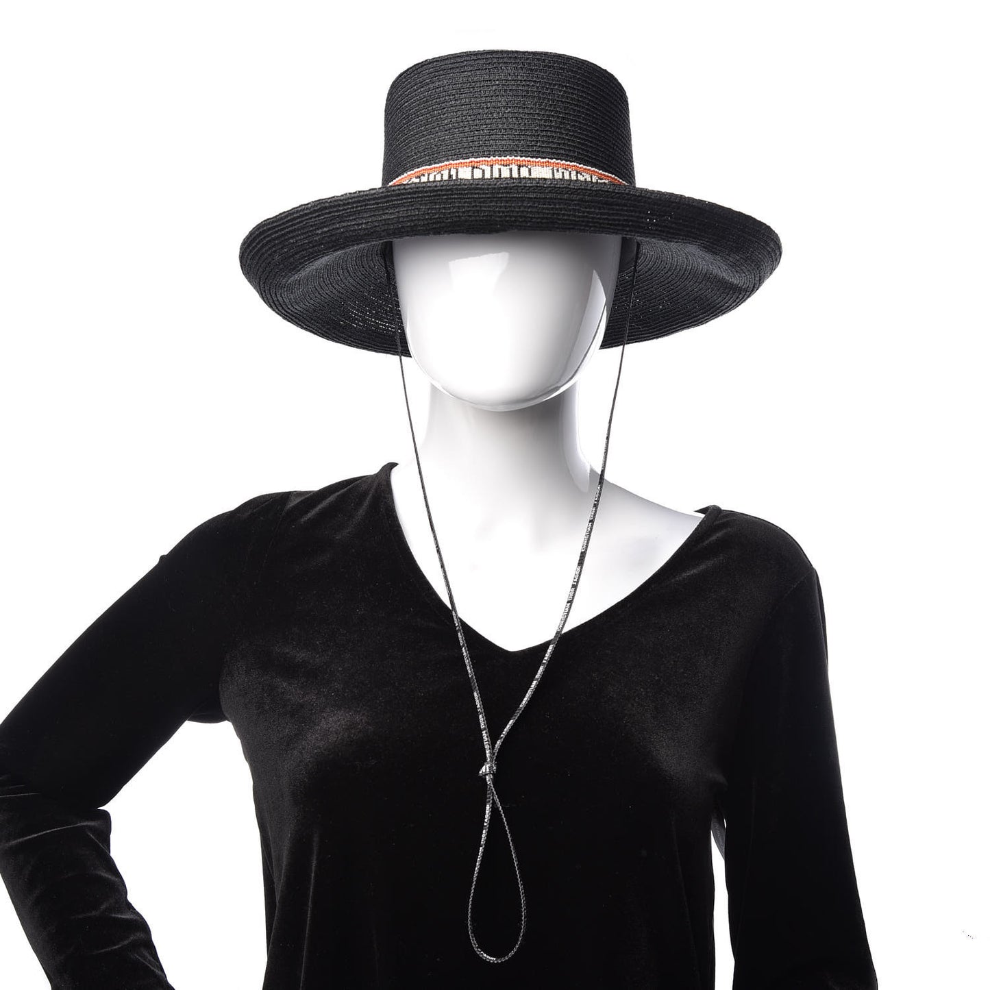Hemp Beaded Logo Hat 57 Black