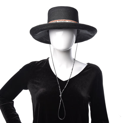 Christian Dior Hemp Beaded Logo Hat 57 Black 2 of 9
