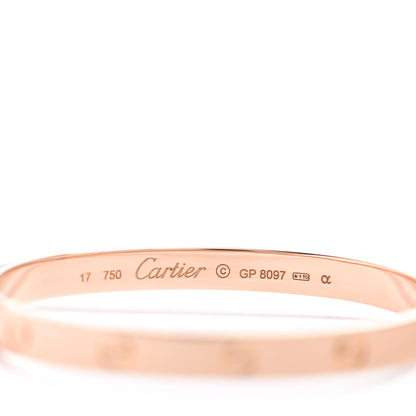 Cartier 18K Pink Gold LOVE Bracelet 17 4 of 5