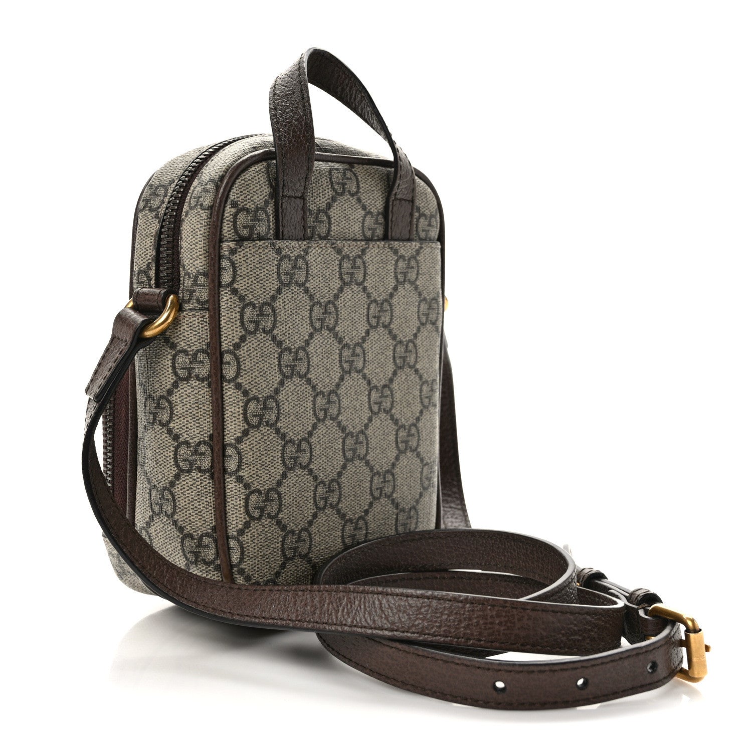 Gucci GG Supreme Monogram Web Mini Ophidia Double Zip Messenger Bag Beige New Acero 3 of 10