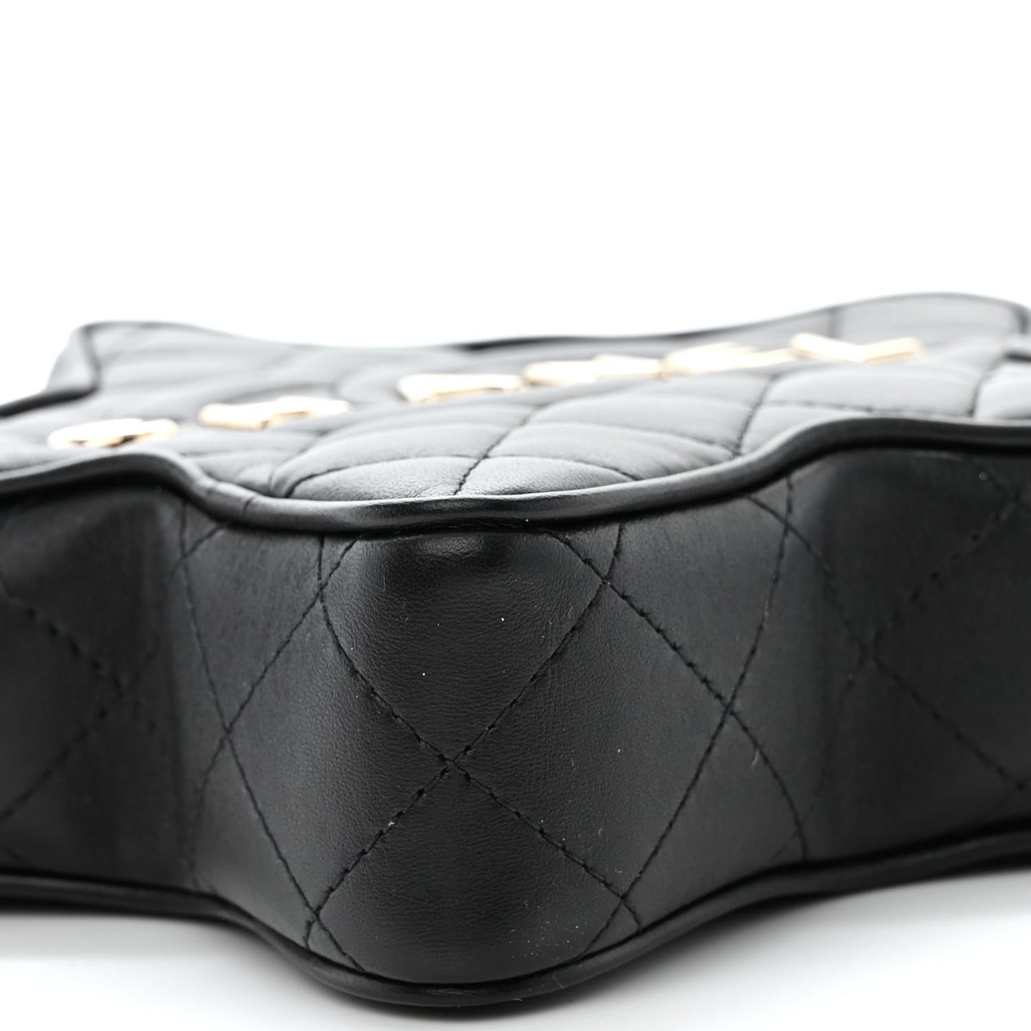Lambskin Quilted Walk of Fame Star Bag Black