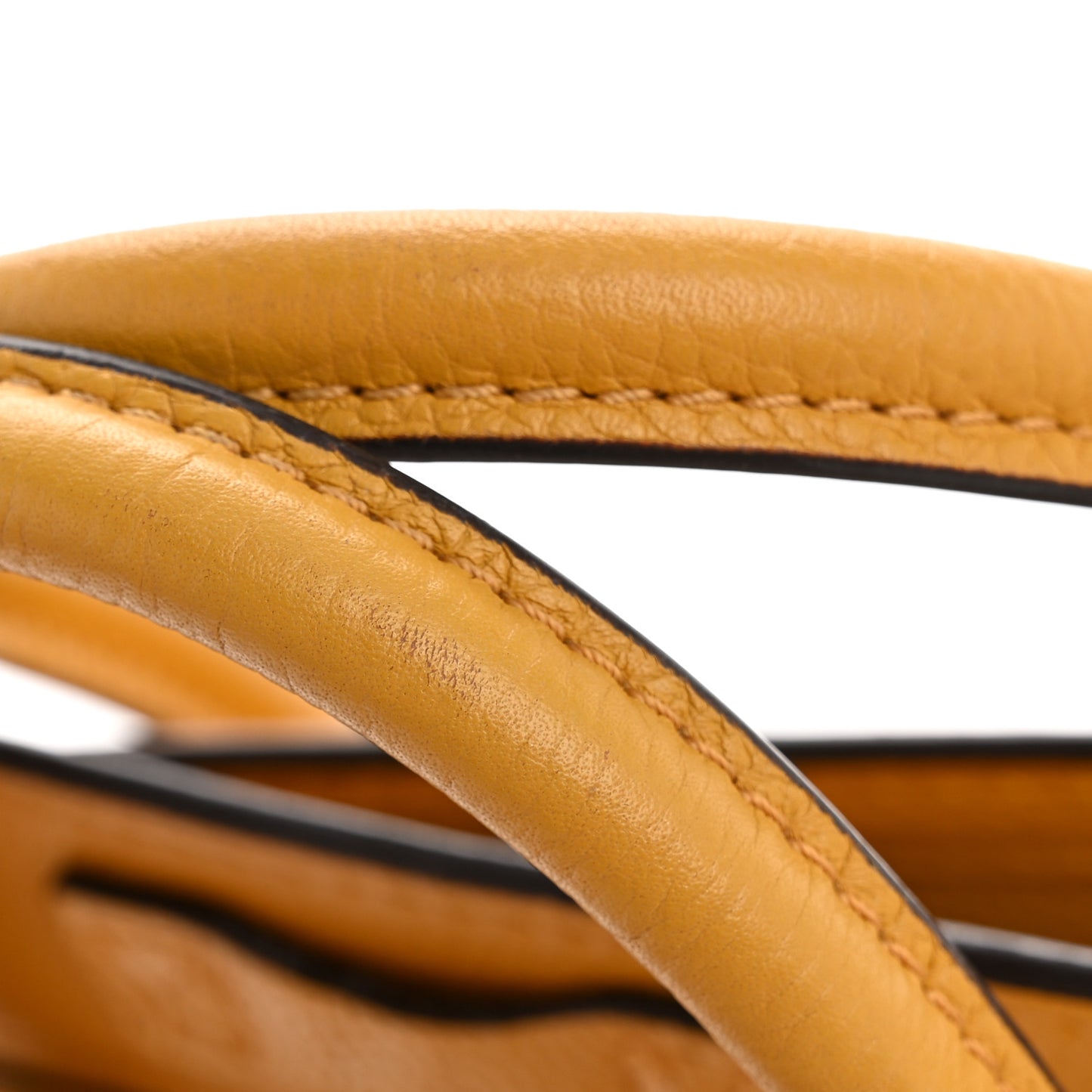 Drummed Calfskin Nano Luggage Ocre