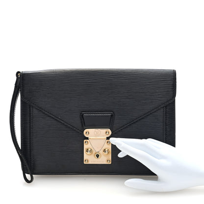 Louis Vuitton Epi Pochette Sellier Dragonne Clutch Black 2 of 6
