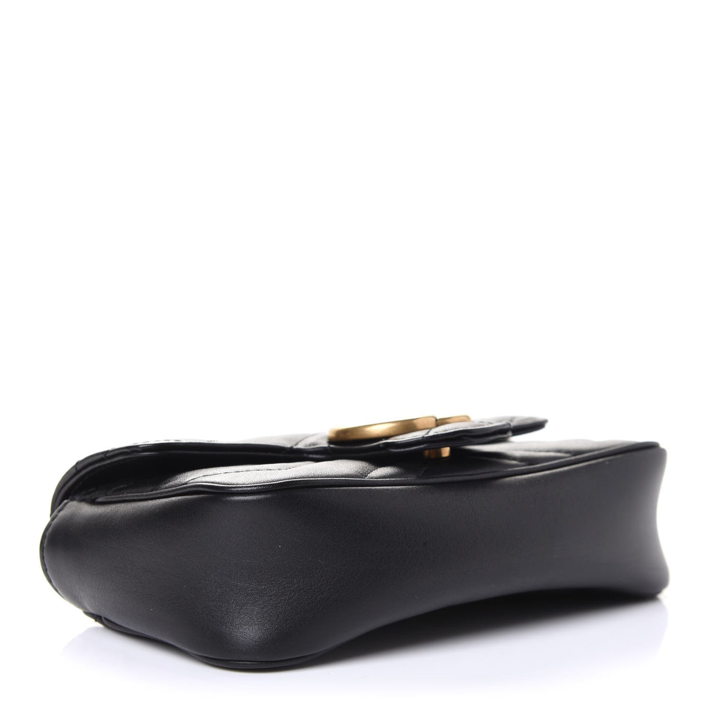 Calfskin Matelasse Super Mini GG Marmont Shoulder Bag Black