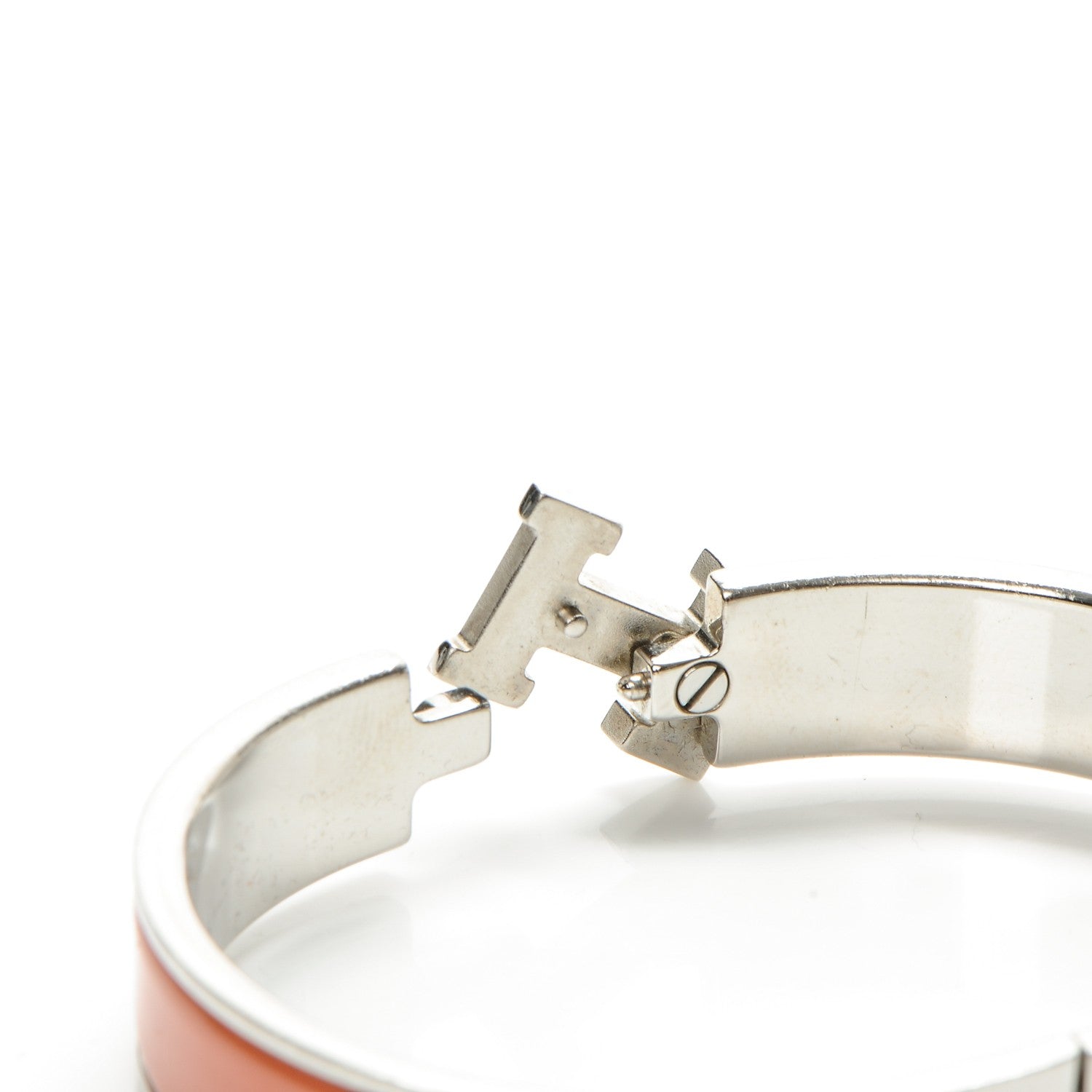 Hermes Enamel Narrow Clic Clac H Bracelet PM Mango White 4 of 5