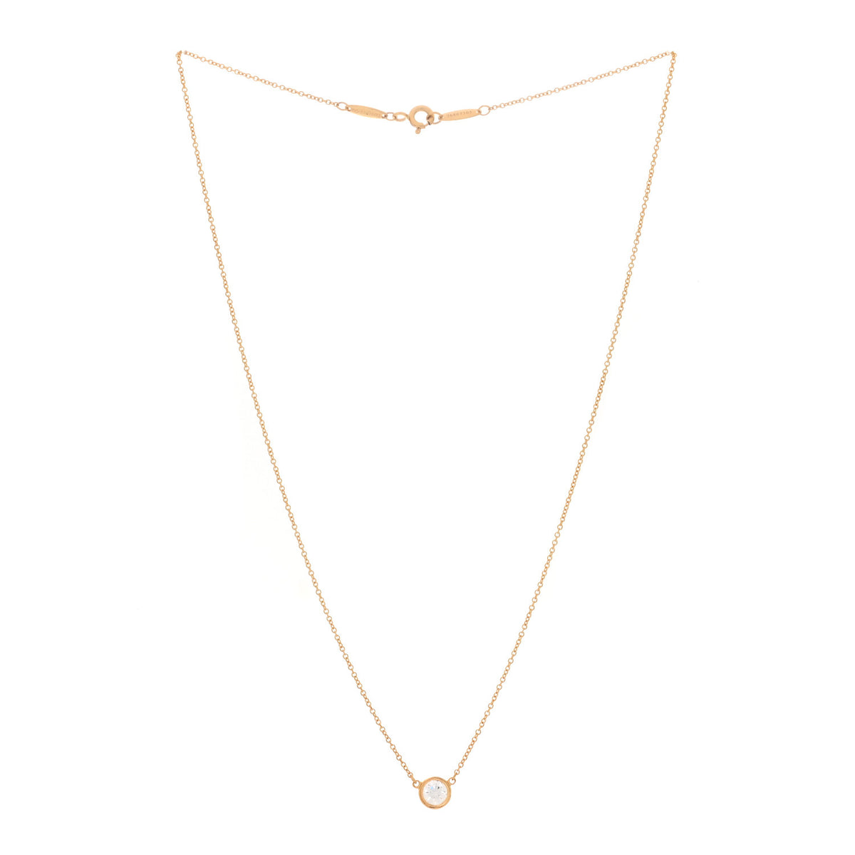Tiffany 18K Yellow Gold Diamond . 42ct Elsa Peretti Diamonds by the Yard Pendant Necklace 3 of 7