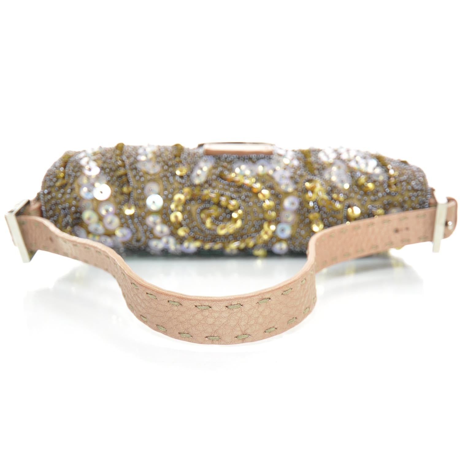 Fendi Sequin Calfskin Romano Selleria Beaded Baguette 5 of 13