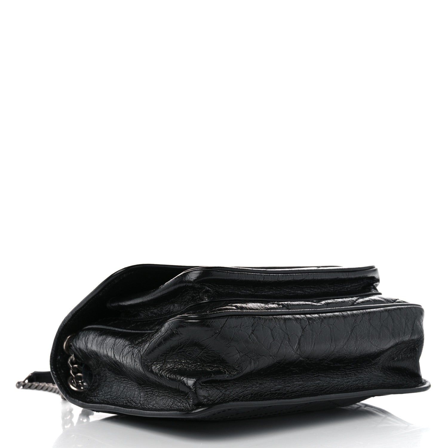 Saint Laurent Crinkled Calfskin Matelasse Monogram Medium Niki Chain Satchel Black 4 of 10