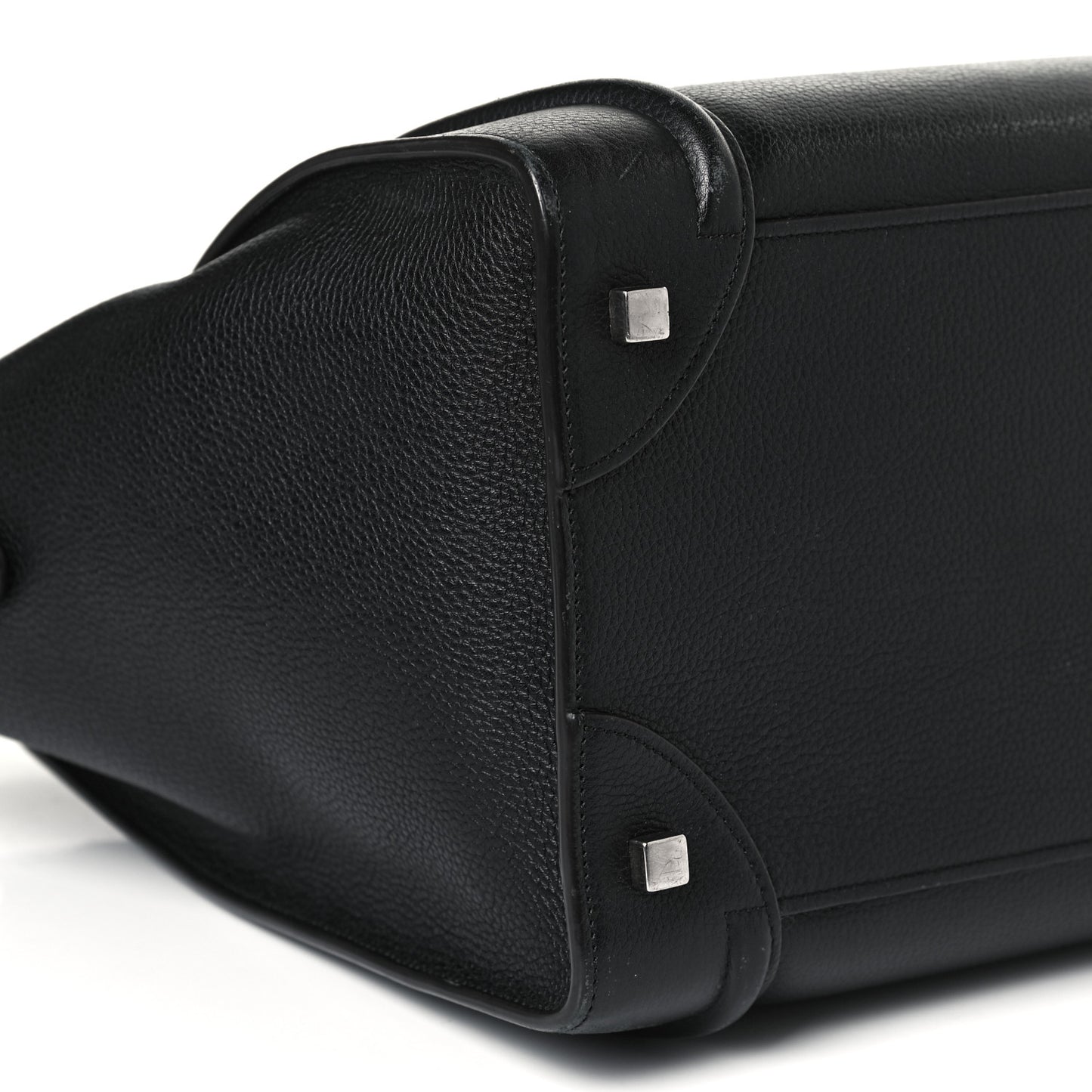 Drummed Calfskin Mini Luggage Black