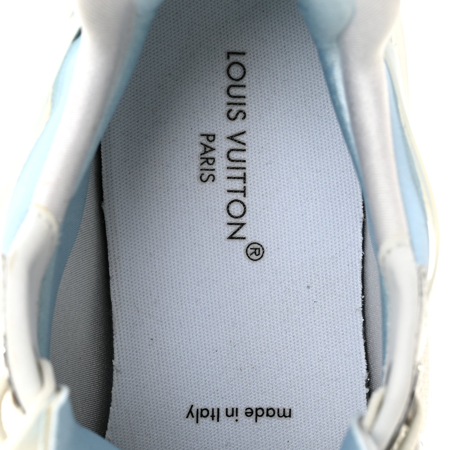 Louis Vuitton Patent Calfskin Technical Mesh Monogram Run 55 Sneakers 37 Bleu Clair 7 of 13