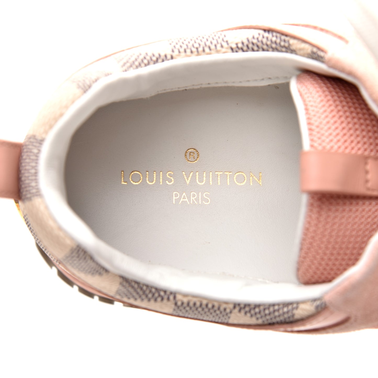 Suede Damier Azur Run Away Sneakers 38 Pink