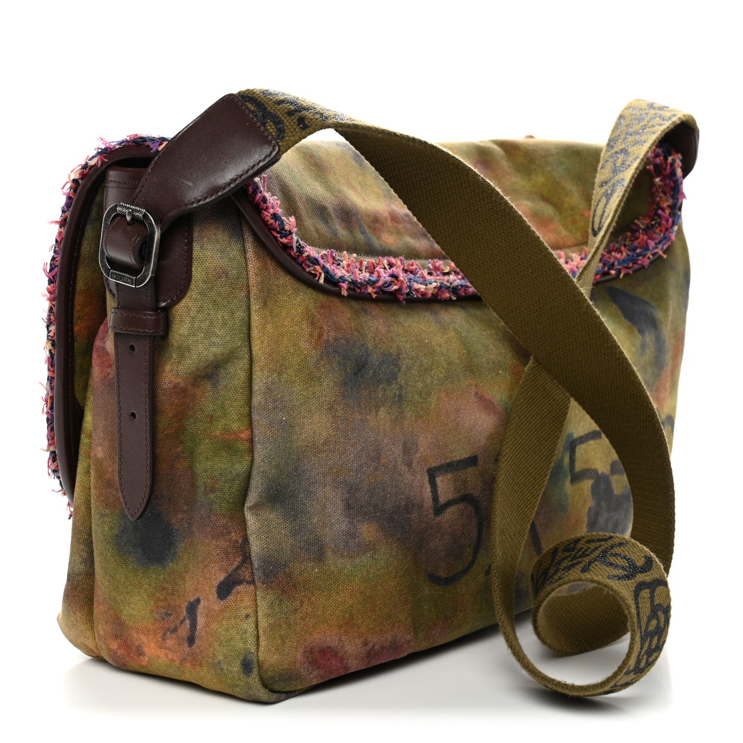 Chanel Washed Toile Large Graffiti On The Pavements Messenger Khaki Multicolor 3 of 12