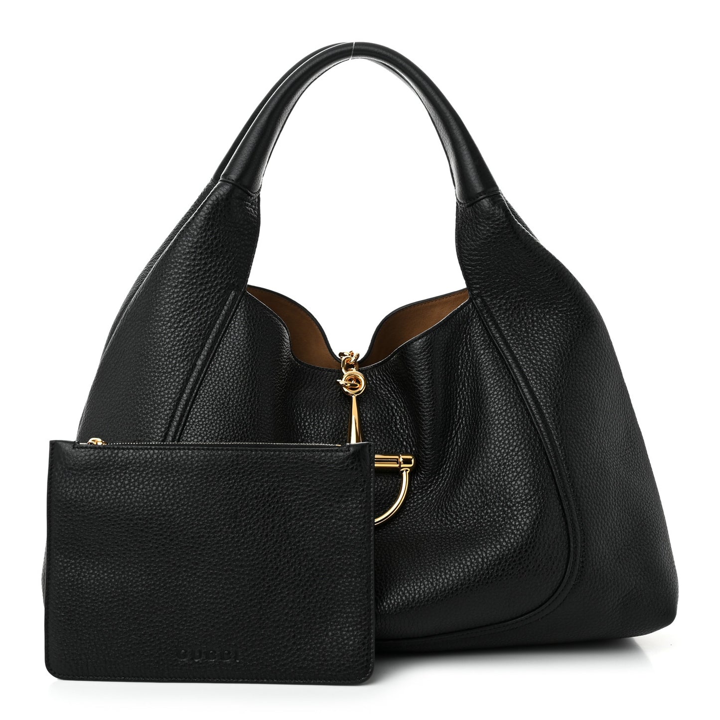Grained Calfskin Softbit Maxi Shoulder Bag Black