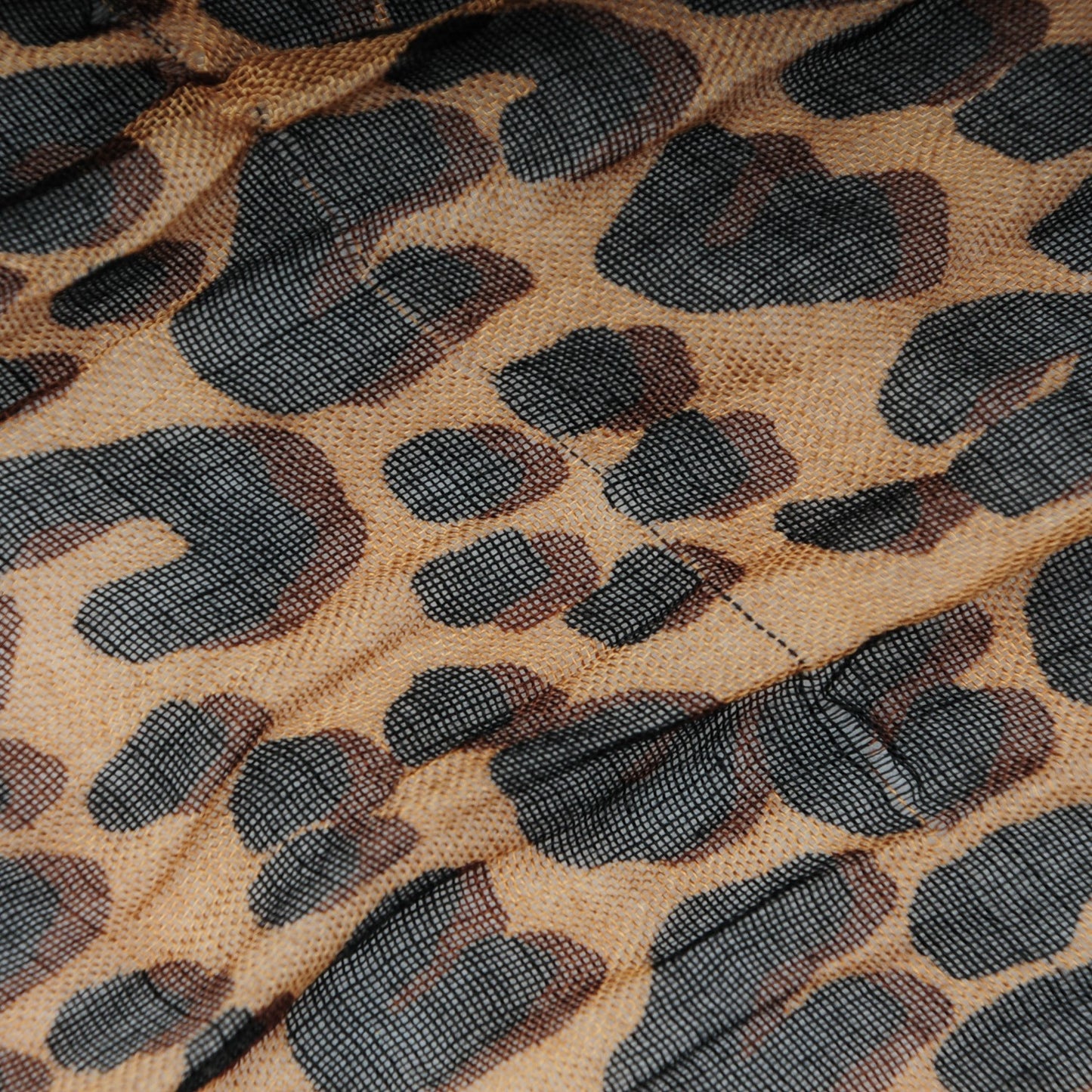 Cashmere Silk Leopard Stole Brown