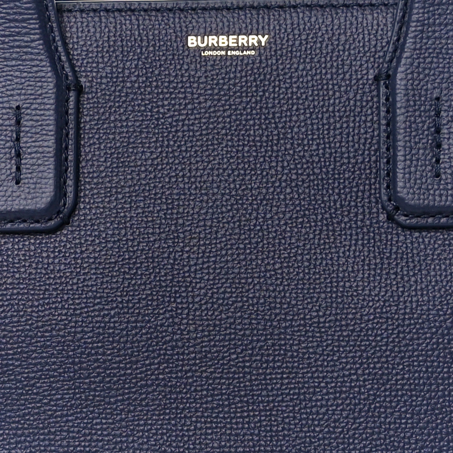 Burberry Derby Calfskin Vintage Check Medium Banner Tote Regency Blue 10 of 12