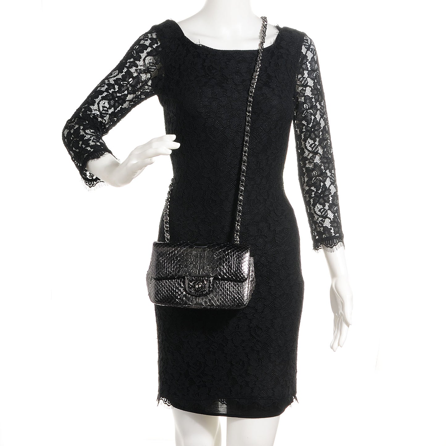 Metallic Python Mini Rectangular Flap Bag