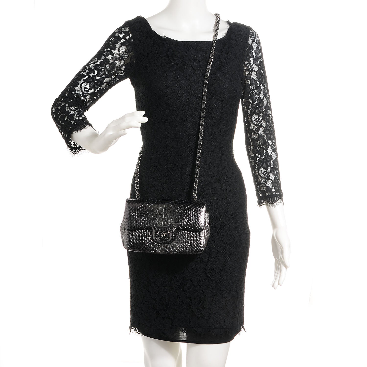 Chanel Metallic Python Mini Rectangular Flap Bag 2 of 8