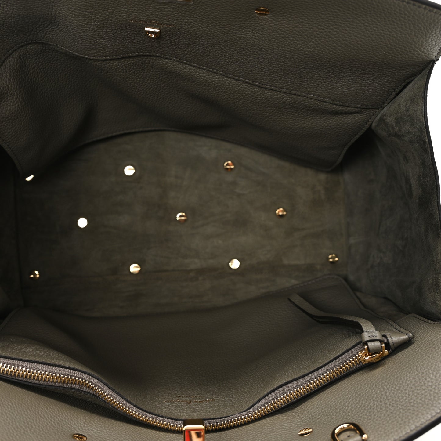 Calfskin Large Studio Soft Bag Verde Olivo