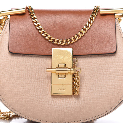 Chloe Grained Calfskin Lambskin Nano Bi-Color Drew Shoulder Bag Powder Beige Caramel 9 of 9